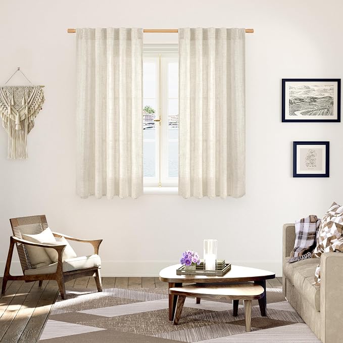 YoungsTex Linen Curtains 48 Inch Length - Image 2