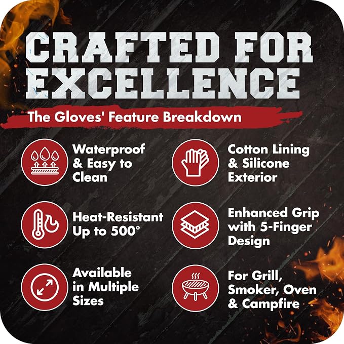 KITCHEN PERFECTION Silicone Smoker Oven Gloves - Image 8
