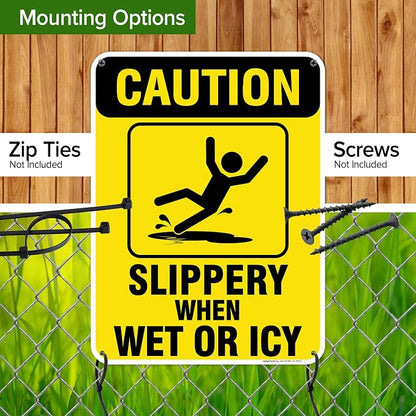 Caution Slippery When Wet Sign or ICY Sign, Indoor/Outdoor Use, USA MADE By My - Image 5