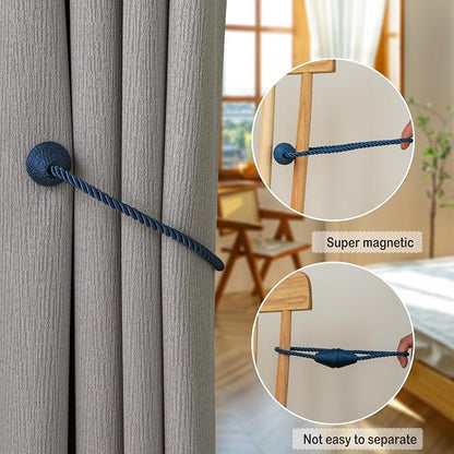 Magnetic Curtain Tiebacks 8 Pack Outdoor Rope Curtain Tie Backs Decorative - Image 4