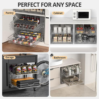 ZOINLIY Pull Out Cabinet Organizer, Versatile Slide Out Kitchen Organizers and - Image 5