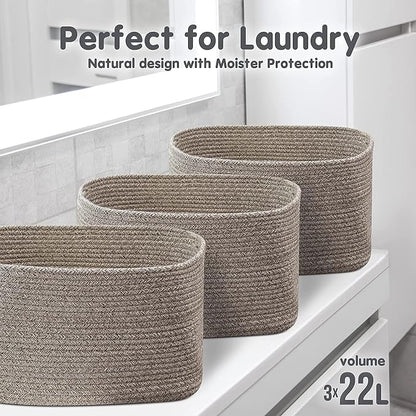 CHAT BLANC Cotton Rope Baskets for Organizing | Storage Baskets for Shelves | - Image 6