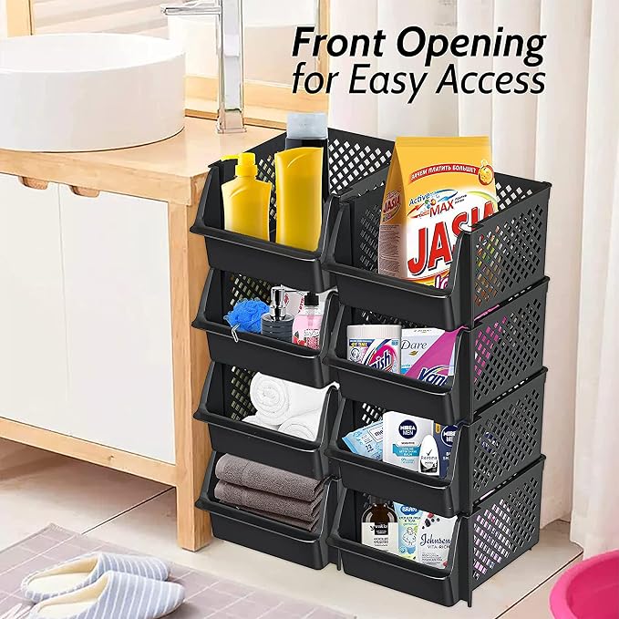 TidyFriend Plastic Stackable Storage Bins - Image 5