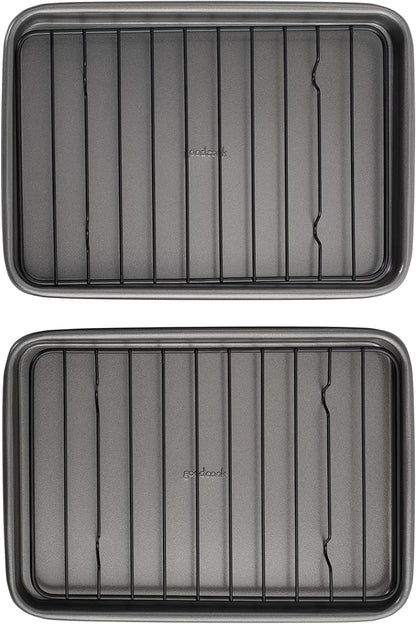 GoodCook Set of 2 Nonstick Steel 9" x 6" Toaster Oven Mini Baking Sheets by GoodCook