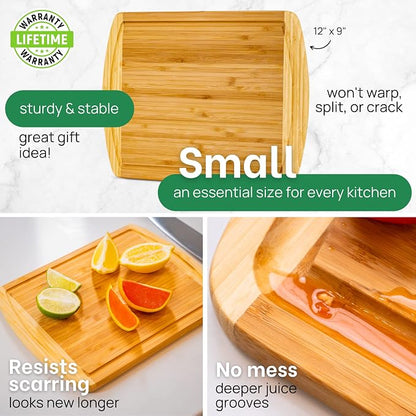 GREENER CHEF 12 Inch Small Bamboo Cutting Board - Image 3