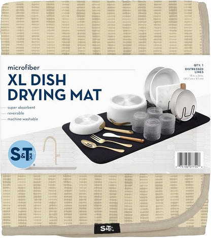 S&T INC. Dish Drying Mat XL, 18” x 24”, Absorbent Microfiber Kitchen Counter Mat - Image 8