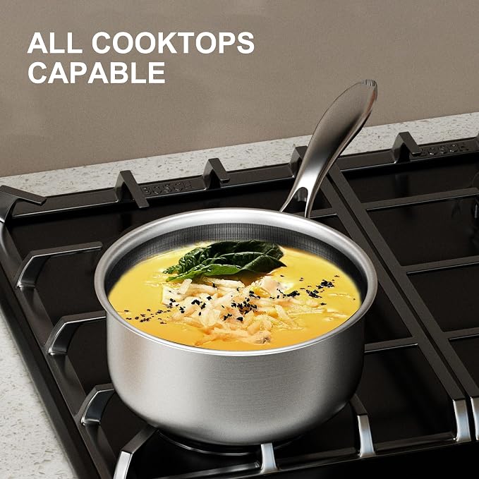 COOKER KING 1.5 Quart Stainless Steel Saucepan, Nonstick Sauce Pan, Ceramic - Image 4