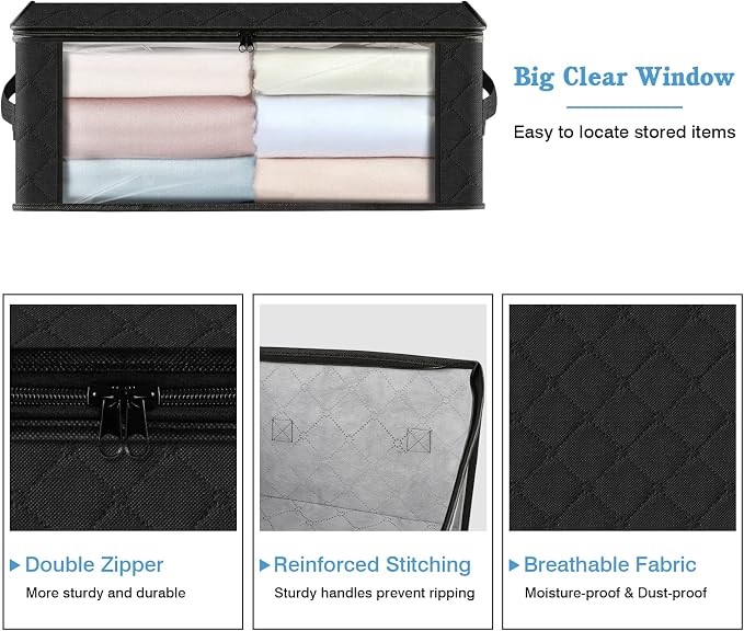 HomeHacks Storage 8-Pack Clothes Organizer Storage Bags Foldable Storage Box - Image 3