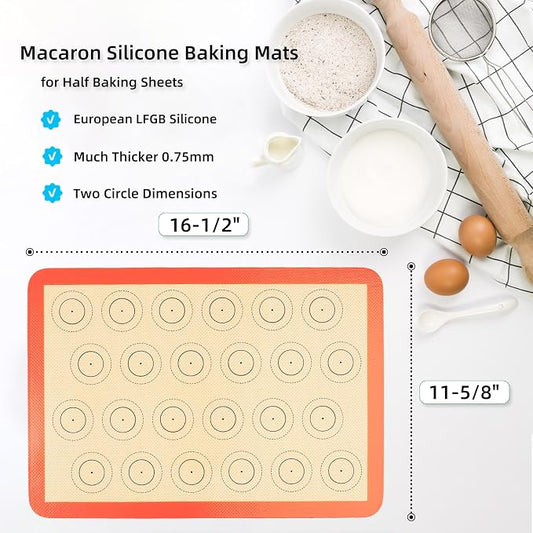 AMYONE Macaron Silicone Baking Mat, Non-Stick Silicone Cookie Sheet Liners - Image 2