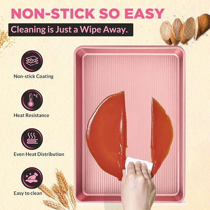 Professional Non-Stick Baking Sheets Set, 3-Piece Heavy Duty Carbon Steel - Image 6
