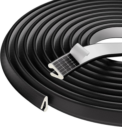 V Shape Foam Weather Stripping Door Frame Seal Strip 2Pcs×26FT Black, Draft by KNEELISA