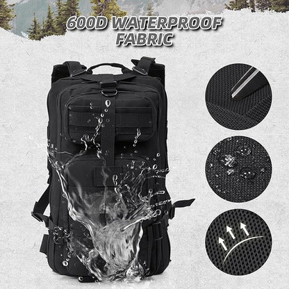 Small Military Tactical Backpack, 30L Tactical Assault Bag for Men, Army Assault Rucksack GYM Hiking Backpack Bug Out Bag Black