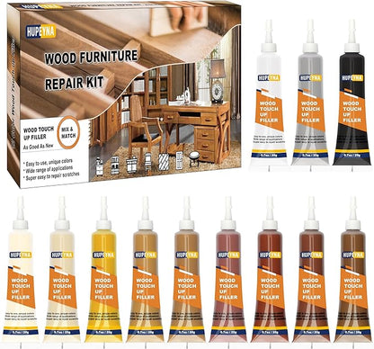 Wood Furniture Repair Kit, 12 Colors Wood Repair Kit, Wood Touch up Fillers by HUPEYNA