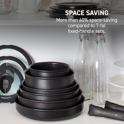 T-fal Ingenio Expertise Non Stick Cookware Set 14 Piece, Oven Broiler Safe 500F - Image 3