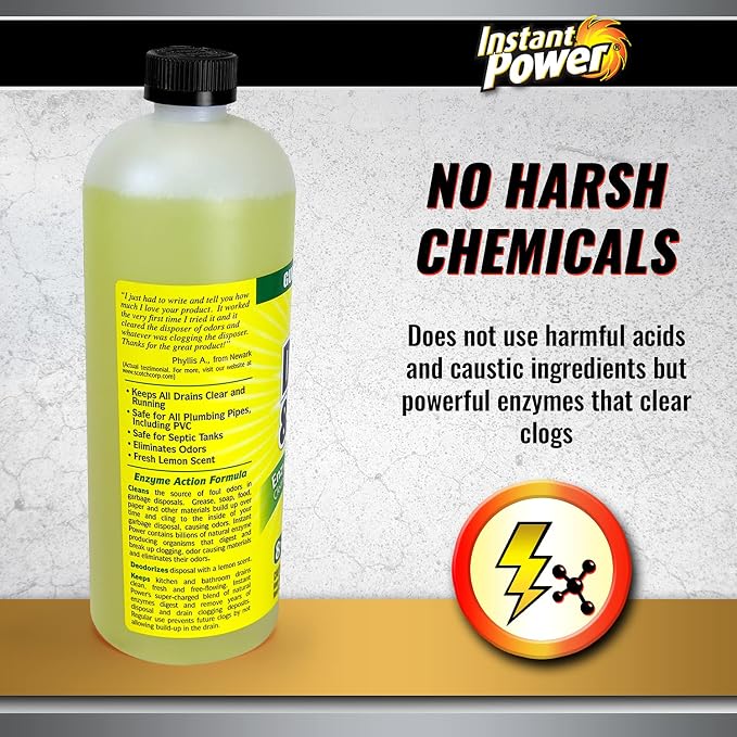 Instant Power Disposal and Drain Cleaner – Liquid Enzyme Clog Remover, Cleans - Image 5