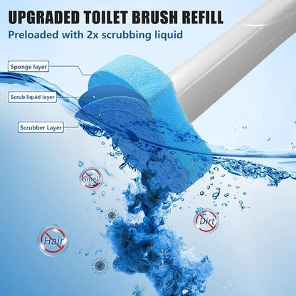 144 Count Toilet Brush Refills for Most Wands, Toliet Wand Refills-Blue - Image 2