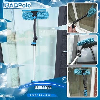 24ft IGADPole Washing Kit: Water-fed Brush, Cobweb Duster and 10” Squeegee and - Image 7