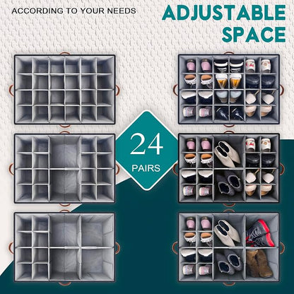 Shoe Organizer for Closet, Foldable Shoe Storage Bins - Image 4