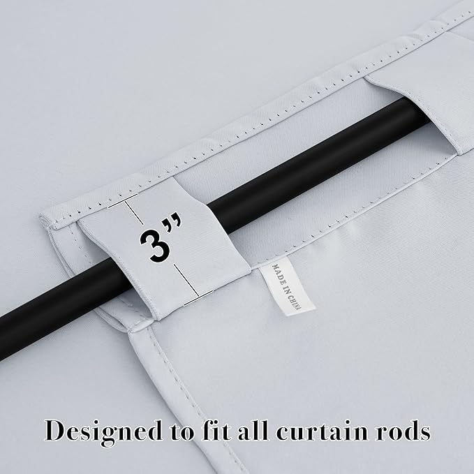 RYB HOME Small Window Curtains Blackout, Privacy Thermal Insulating Drapes for Bedroom Bathroom Basement Cafe Classroom Window Decor, W 34 x L 45 inches, Greyish White, 2 Panels