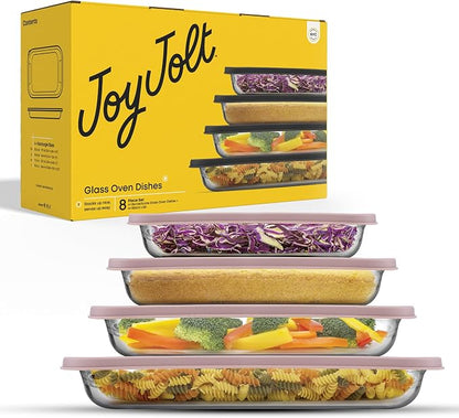 JoyJolt 8-Piece Borosilicate Glass Oven Dishes - Image 8