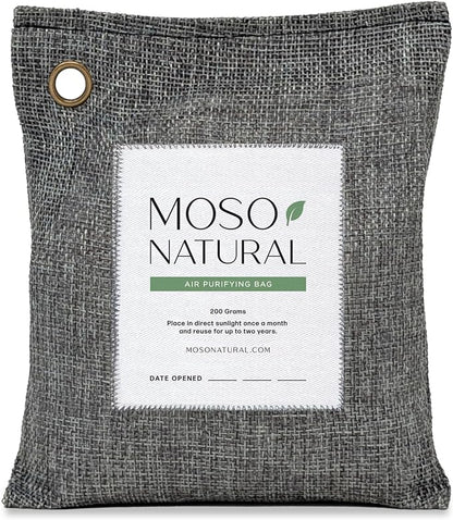 Moso Natural Air Purifying Bag 200g | Premium Bamboo Charcoal Odor Absorber by MosoNatural