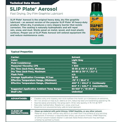Slip Plate Dry Graphite Lubricant Spray, 12 oz Aerosol – Non-Stick, High Temp - Image 2