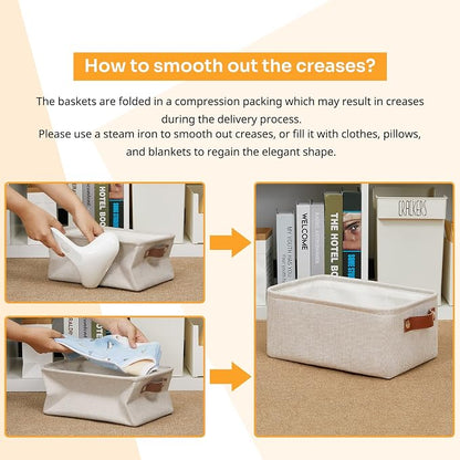 DULLEMELO Small Storage Basket for Shelves, Small Fabric Collapsible - Image 2
