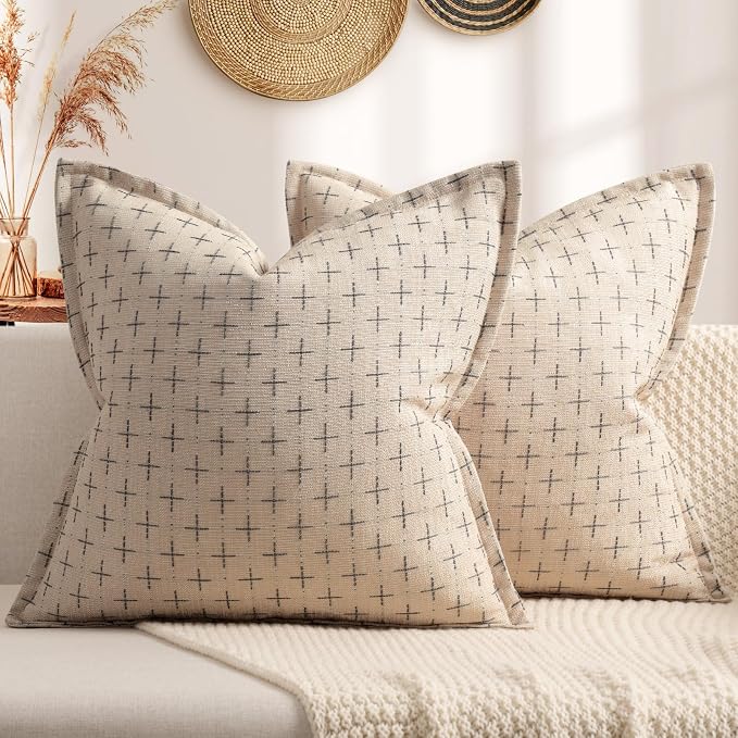 ZWJD Pillow Covers 26x26 Set of 2 Soft Polyester Textured Pillow Covers by ZWJD
