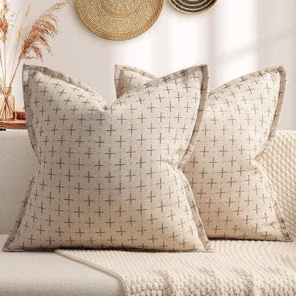 ZWJD Pillow Covers 26x26 Set of 2 Soft Polyester Textured Pillow Covers by ZWJD