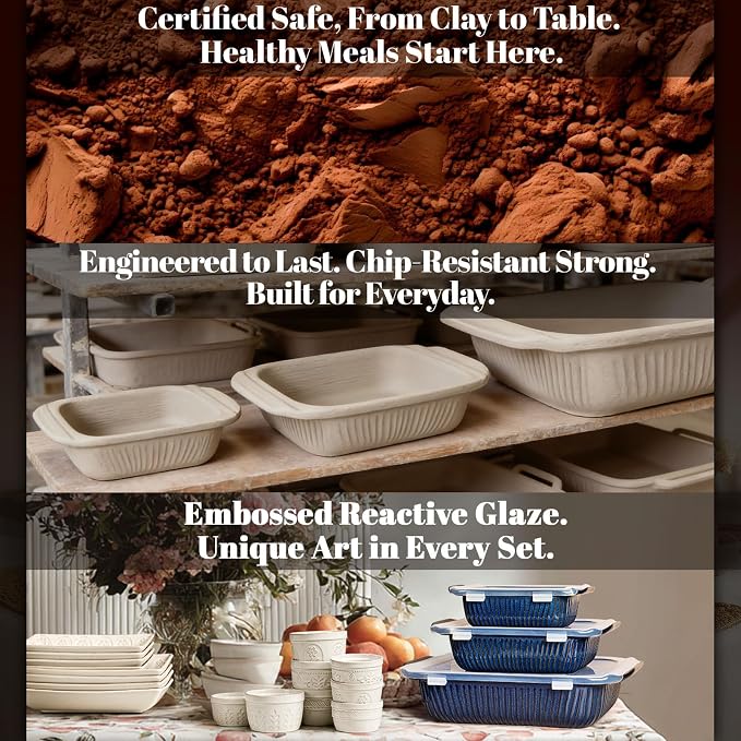 Artena Casserole Dishes For Oven, Ceramic Baking Dish, Large Lasagna Pan - Image 6