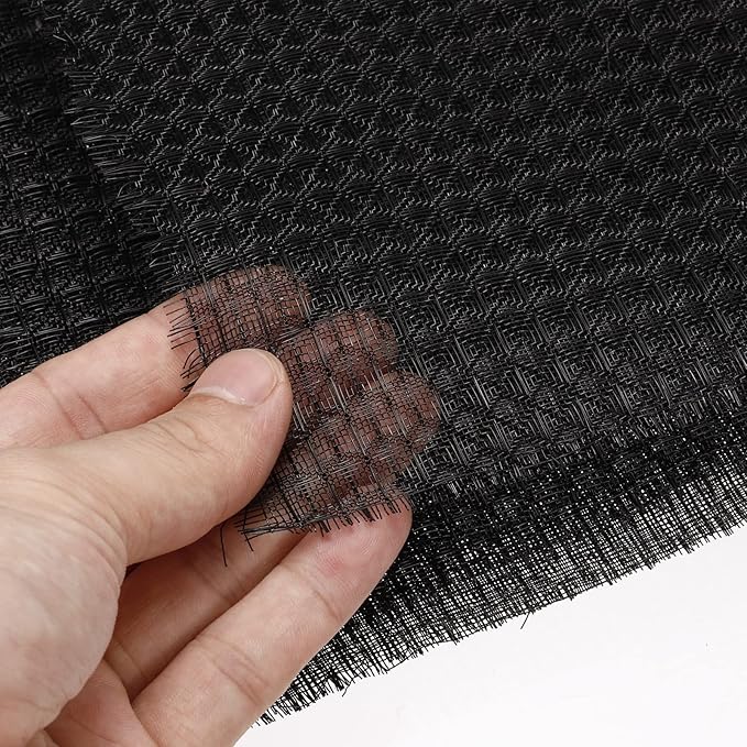 PATIKIL 47.2" x 23.6" Air Conditioner Air Filter Material, Plastic Dustproof Filtering Mesh Screen Replacement for Air Conditioning, Black