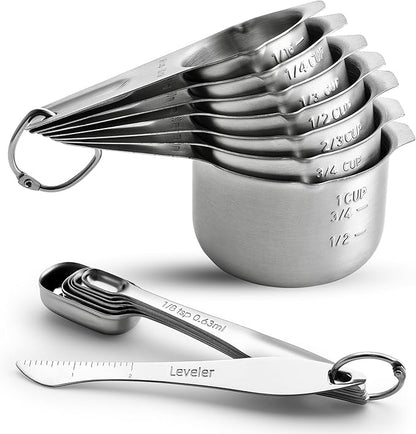 Spring Chef Stainless Steel Measuring Cups and Spoons Set of 14 by SpringChef