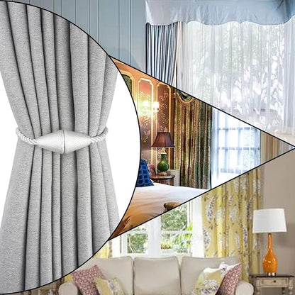2 Pack Magnetic Curtain Tiebacks Rope Modern Handmade Curtain Tie Backs - Image 6