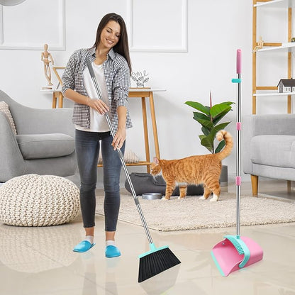 NACENA Broom and Dustpan Set, 52-in Long Adjustable Handle Broom Dustpan Combo - Image 7