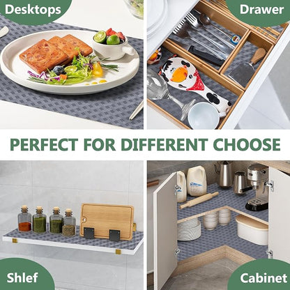 Shelf Liners, Non-Adhesive Drawer Liner, Waterproof & Oil-Proof Kitchen Cabinet - Image 6