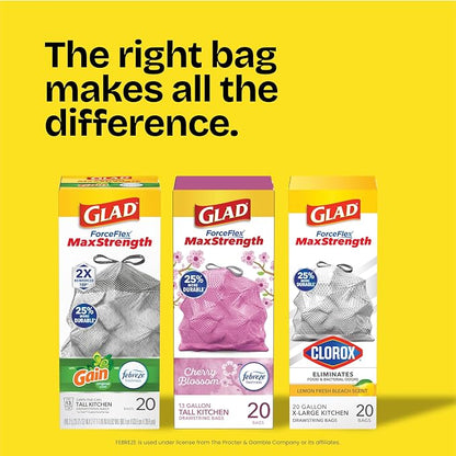 Glad Odorshield Small Drawstring Trash Bags, 4 Gal, Febreze Beachside Breeze - Image 9