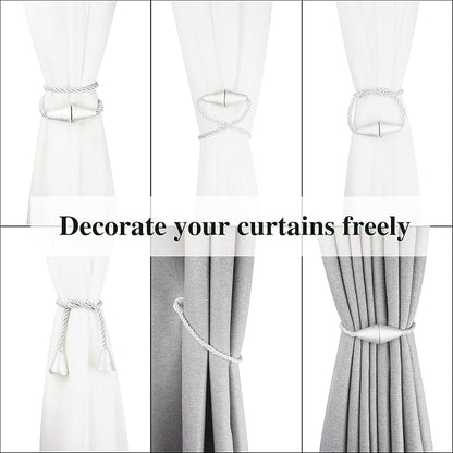6 Pack Magnetic Curtain Tiebacks Rope Modern Handmade Curtain Tie Backs - Image 5