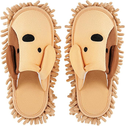 Cartoon Dog Mop Slippers Microfiber Clean Dusting Slippers Detachable Mopping by frjjthchy