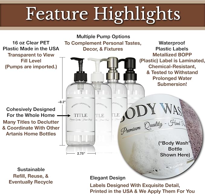 Clear Refillable Shampoo and Conditioner Bottles - Image 5