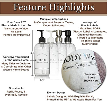 Clear Refillable Shampoo and Conditioner Bottles - Image 4