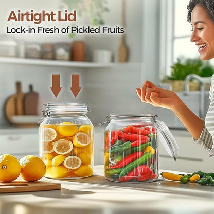 ComSaf Glass Jars with Airtight Lid 86 oz, Wide Mouth Mason Jars, Canning Jars - Image 6
