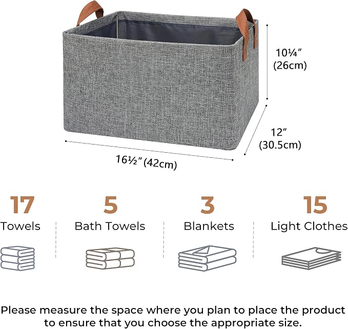 GRANNY SAYS Closet Storage Baskets, Collapsible Fabric Storage Bins - Image 4