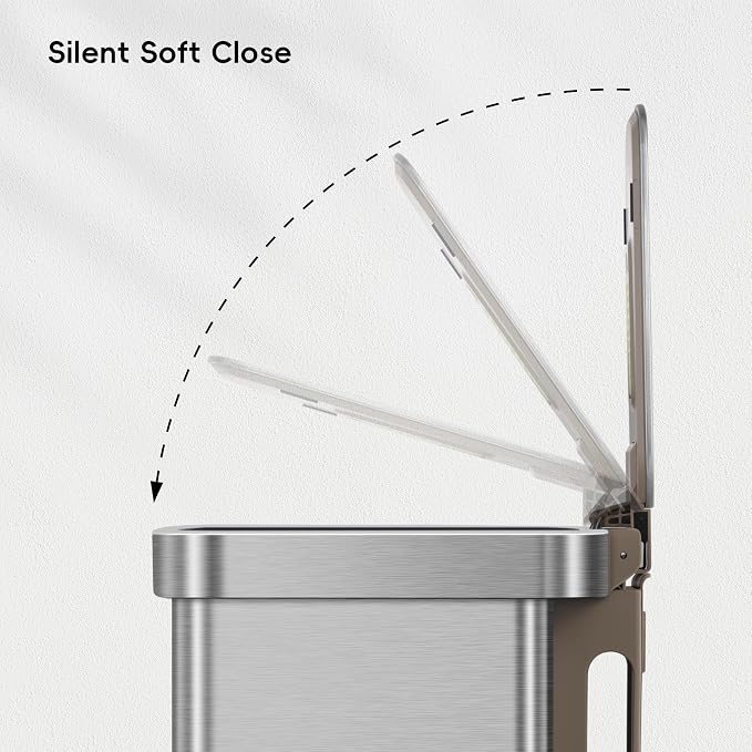 EKO Hudson Matte Stainless 50 Liter/13.2 Gallon Step Trash Can - Image 5