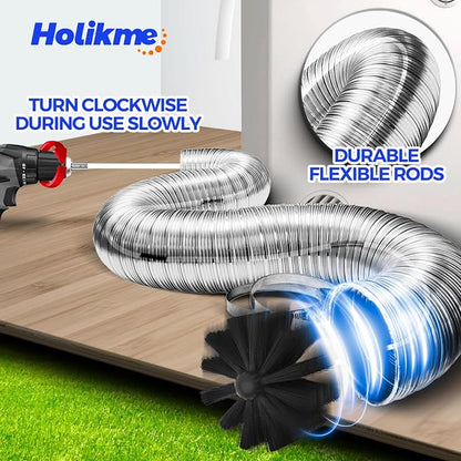 Holikme 50 Feet Dryer Vent Cleaner Kit Lint Remover Flexible Dryer Vent - Image 2