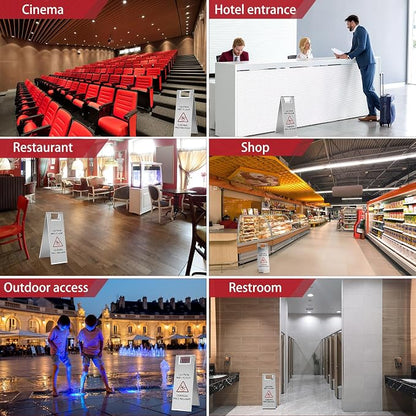 8 Pcs 24 Inch Stainless Steel Wet Floor Sign 8.8 Pound Caution Wet Floor Sign - Image 5
