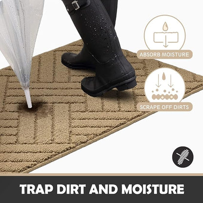 Door Mat Indoor Doormat, Heavy Duty Low-Profile Entrance Rugs, Absorbent Resist - Image 3
