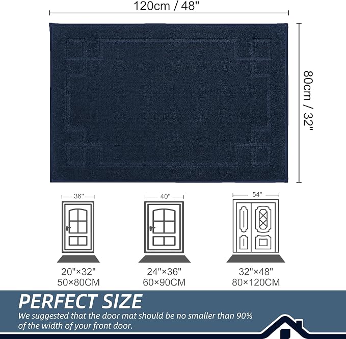 BEQHAUSE Door Mat 32" x 48", Non-Slip Door Mats Indoor Entryway Rugs Washable - Image 2