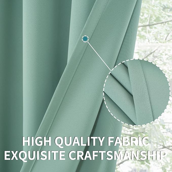 BGment Sage Green Blackout Curtains 40 Inches Long - Image 3