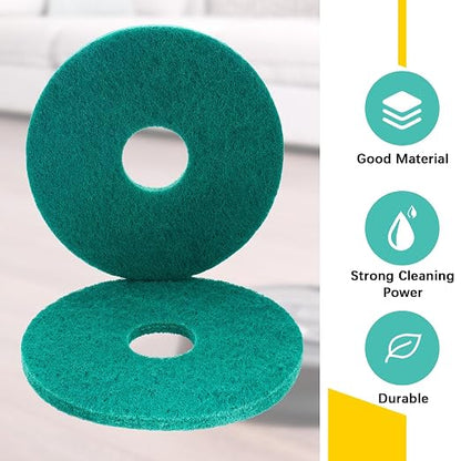 2 Pcs 12" Green Scrubbing Pads Commercial Cleaning Orbiter Pads-Maintenance Non - Image 3