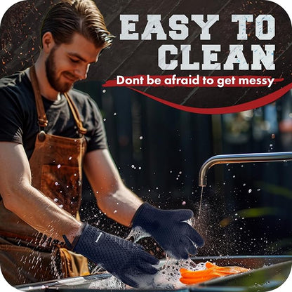 KITCHEN PERFECTION S Silicone Smoker Oven Gloves -Extreme Heat Resistant BBQ - Image 7